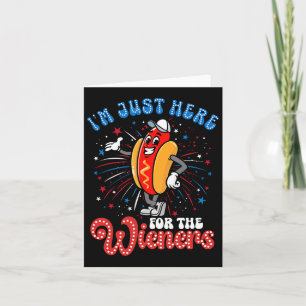 Jag Är Bara Här För Wieners Firework Hot Dog 4e Ju Kort