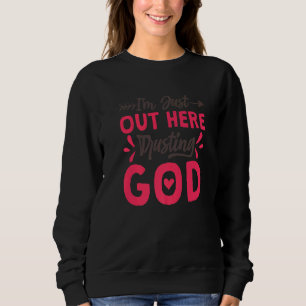 Jag är bara här och litar på Gud kristen Jesus klä T Shirt