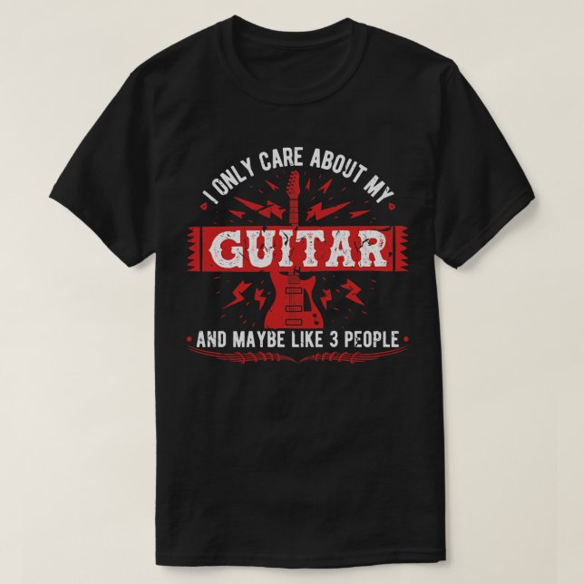 Jag är bara på Guitar Musician Guitarist T Shirt (Design framsida)