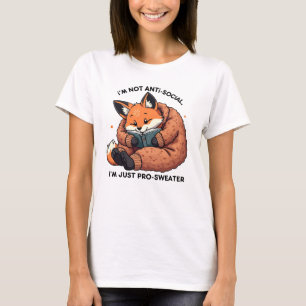 Jag är bara prosvenska - Mysigt antisocial foxläsn T Shirt
