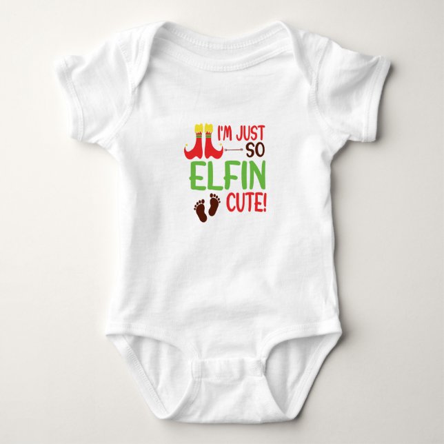 Jag är bara så Elfin söt! Funny Baby Romper T Shirt (Framsida)
