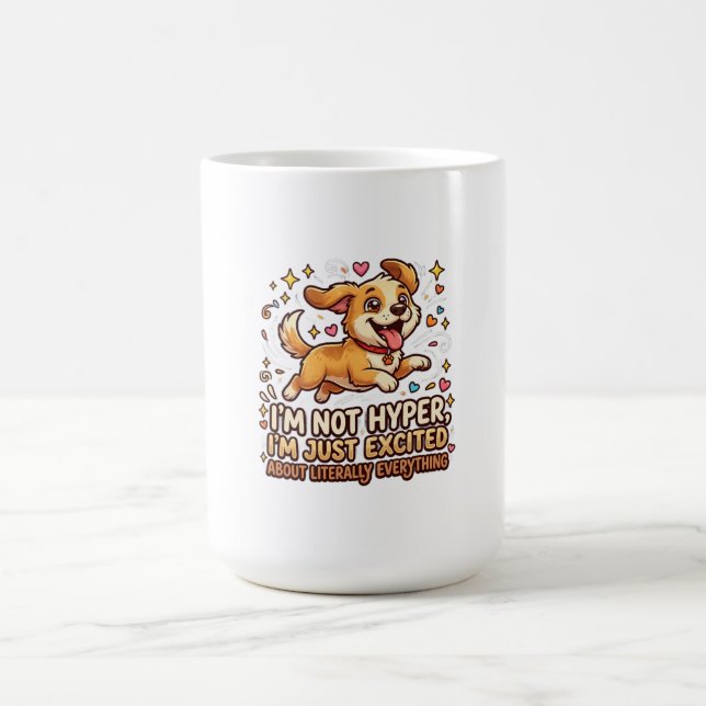 Jag Är Bara Upphetsad Över Allt | Söt Valp Gif Kaffemugg (Center)