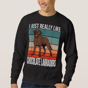 Jag är bara Verkligen som Chocolate Labradors Retr Lång Ärmad Tröja