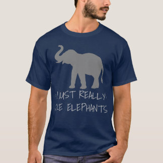 Jag är bara Verkligen som Elephants Cute Retro Ele T Shirt