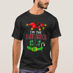 Jag är Bartender Elf Julafton Costumes Elf Älskare T Shirt