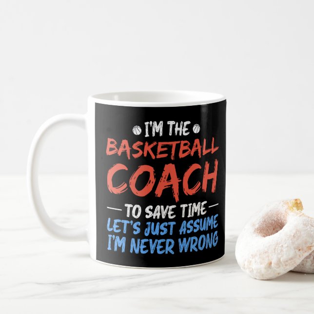 Jag är Basketballtränaren till Spara Time Coola Pl Kaffemugg (Med munk)