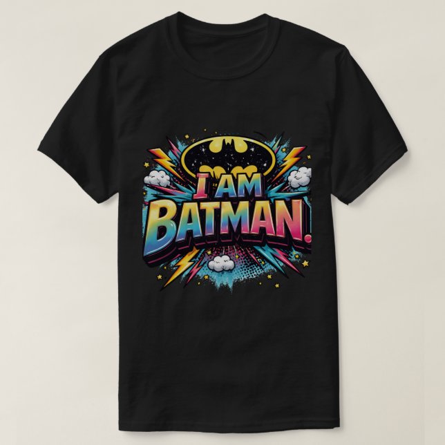 Jag Är Batman Ikonisk Mörk Riddare Superhjälte T Shirt (Design framsida)