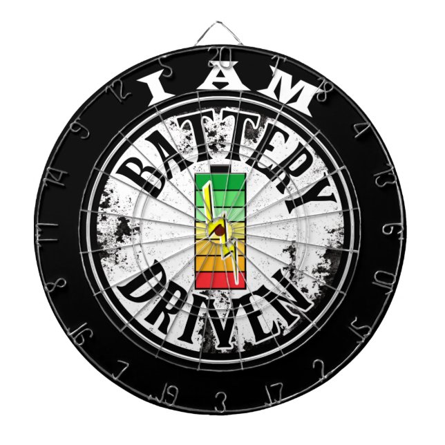 Jag är batteriladdad skrivbräda darttavla (Framsidan)