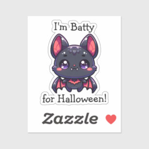 Jag är Batty för Halloween Personlig Klistermärken