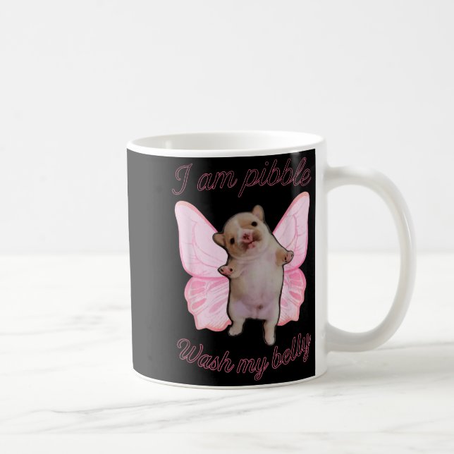 Jag är Bble Tvätta Min Buk Bble Meme Rolig Hund Br Kaffemugg (Höger)