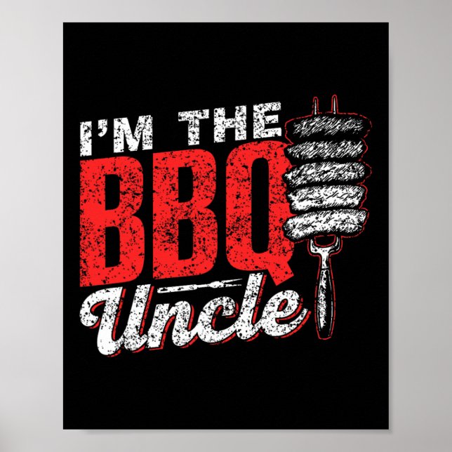 Jag är Bbq farbror Kött Barbecue Grill Bbq Poster (Framsidan)