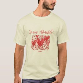 Jag är bedårande! Charmerande Hjärtmönster T-Shirt