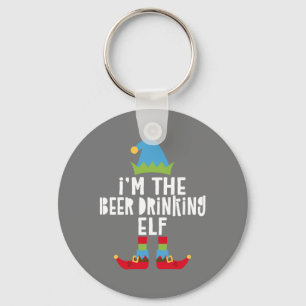 Jag är Beer som dricker Elf Matching Jul Nyckelring