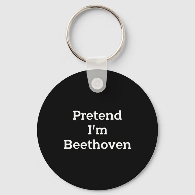 Jag är Beethoven Costume Funny Music Hallowee Nyckelring (Framsida)