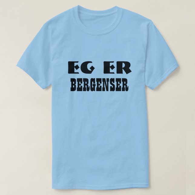 Jag är Bergenser i norska Light Blue Tee Shirt (Design framsida)