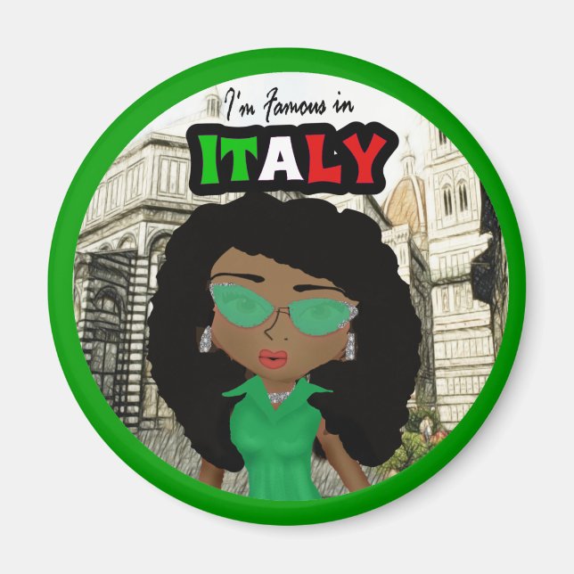 Jag är Berömd i Italien Diva - Mörk Magnet (Framsidan)