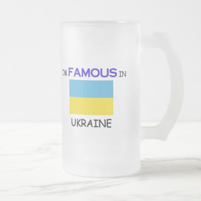 Jag är Berömd i UKRAINA Frostat Ölglas (Höger)