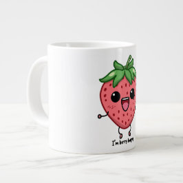 Jag är Berry Lycklig gullig kawaii-jordgubbshoppan Jumbo Mugg