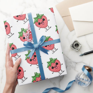 Jag är Berry Lycklig gullig kawaii-jordgubbshoppan Presentpapper