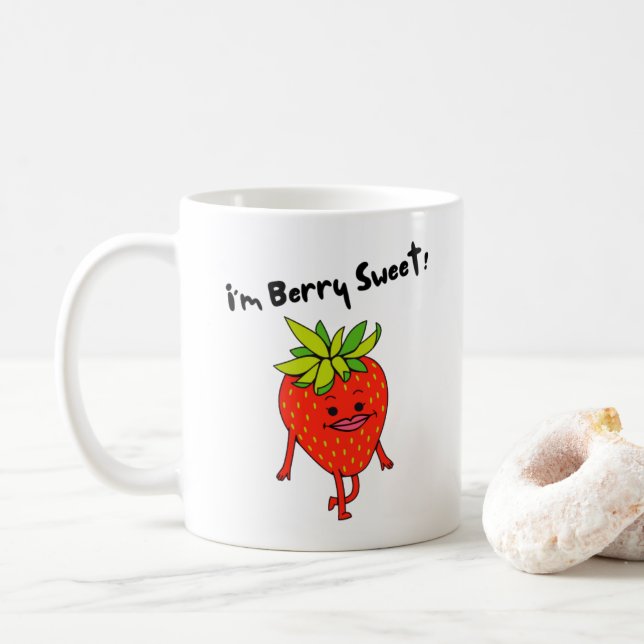 Jag är Berry Sweet! - Funny Fruit Pun Kaffemugg (Med munk)
