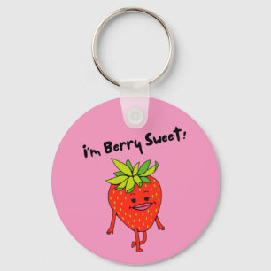 Jag är Berry Sweet! - Funny Fruit Pun Nyckelring