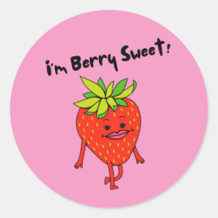 Jag är Berry Sweet! - Funny Fruit Pun Runt Klistermärke