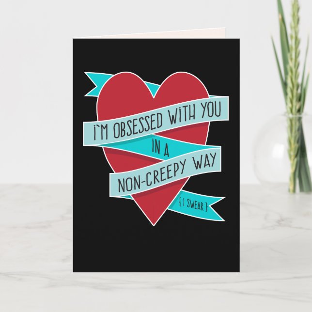 Jag är besatt av dig.. Modern Funny Kärlek-kort Helgkort (Framsida)