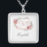Jag är besättningsmedlem Blommigt Rosa  Rosa Flowe Silverpläterat Halsband<br><div class="desc">Anpassa det här silver-platthalsbandet och ge en underbar gåva till brudens sida. Jag säger med Rosa Flowers och Ram.</div>