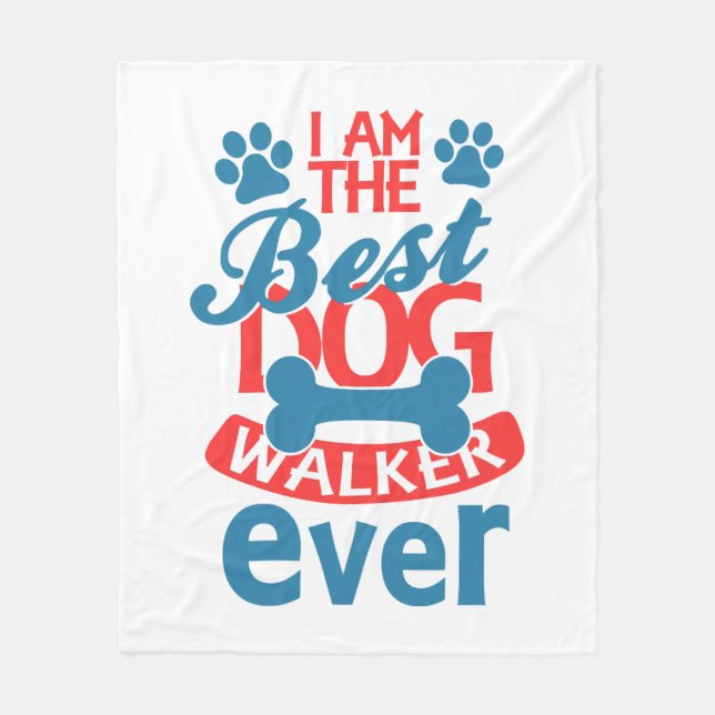 Jag är "Best Dog Walker" nånsin sommar Fleecefilt (Framsidan)