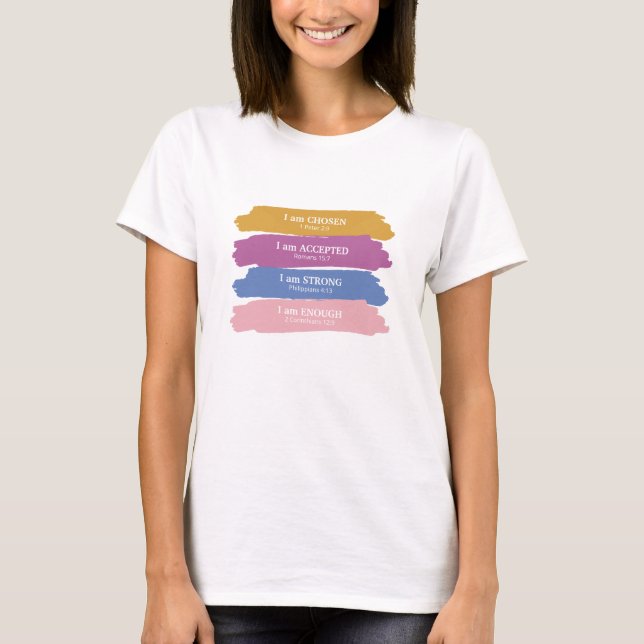 Jag är Bible Verses Colorful T Shirt (Framsida)