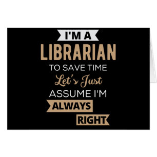 Jag är bibliotekarie hälsningskort