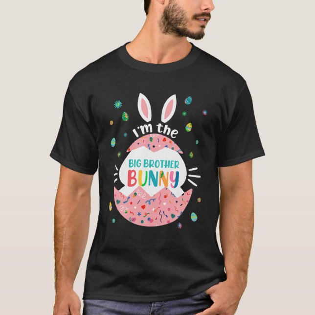 Jag är Big Brother Bunny Matching Family Påsk O T Shirt (Framsida)