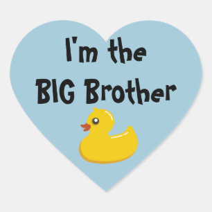 Jag är Big Brother Heart-fästare Hjärtformat Klistermärke