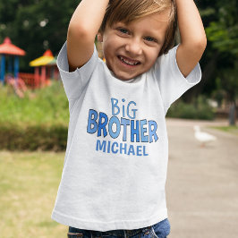 Jag är Big Brother Whimsical Modern Blue T Shirt