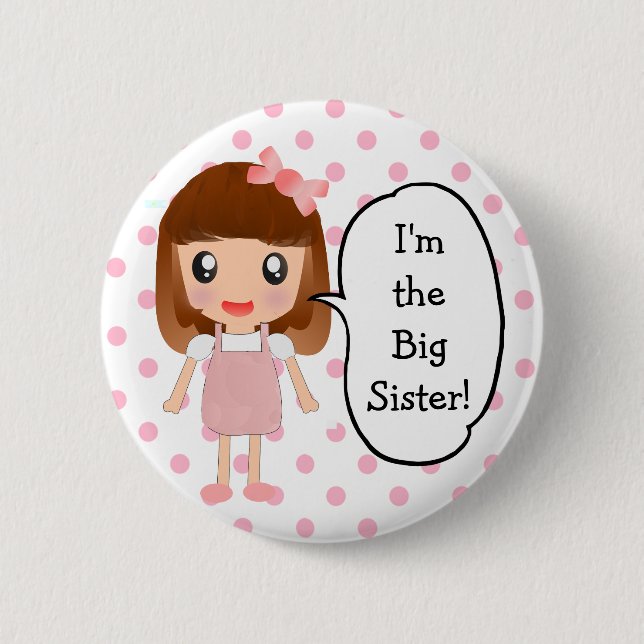 "Jag är Big Sister" babysknappen Knapp (Framsida)