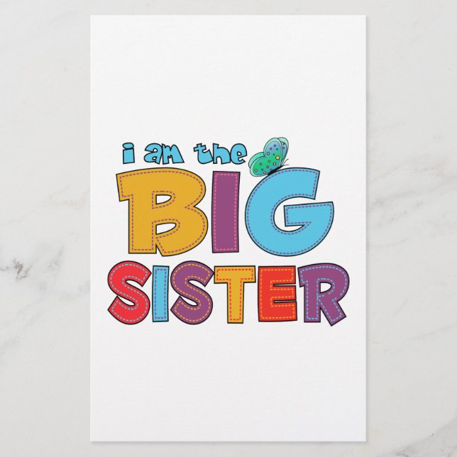 Jag är Big Sister Butterfly Brevpapper (Framsida)