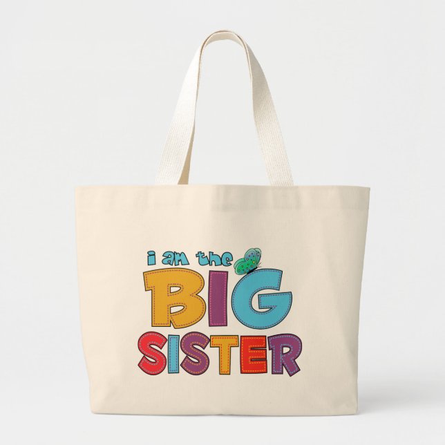 Jag är Big Sister Butterfly Jumbo Tygkasse (Framsidan)