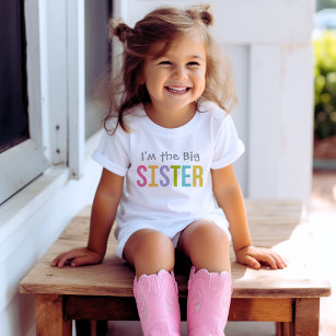 Jag är Big Sister Modern Colorful Girl. T Shirt