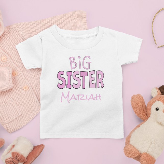 Jag är Big Sister Rosa Whimsical Modern Cute T Shirt (Skapare uppladdad)