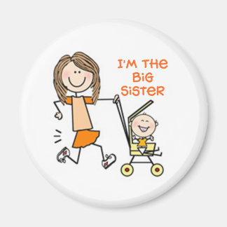Jag är Big Sister Stick figur Magnet