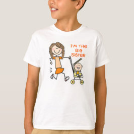 Jag är Big Sister Stick figurer T-shirt
