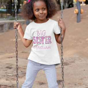 Jag är Big Sister Whimsical Rosa Cute T Shirt