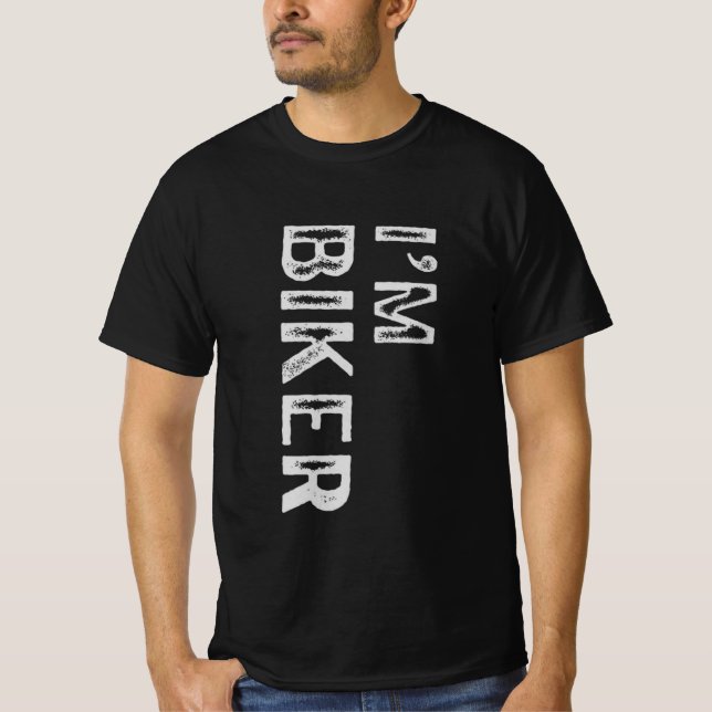 Jag är Biker av motorcykelförare i fetstil T Shirt (Framsida)
