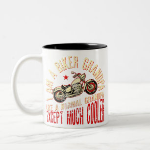 Jag är Biker Farpa T-Shirt - Grandpa Biker Gift Två-Tonad Mugg