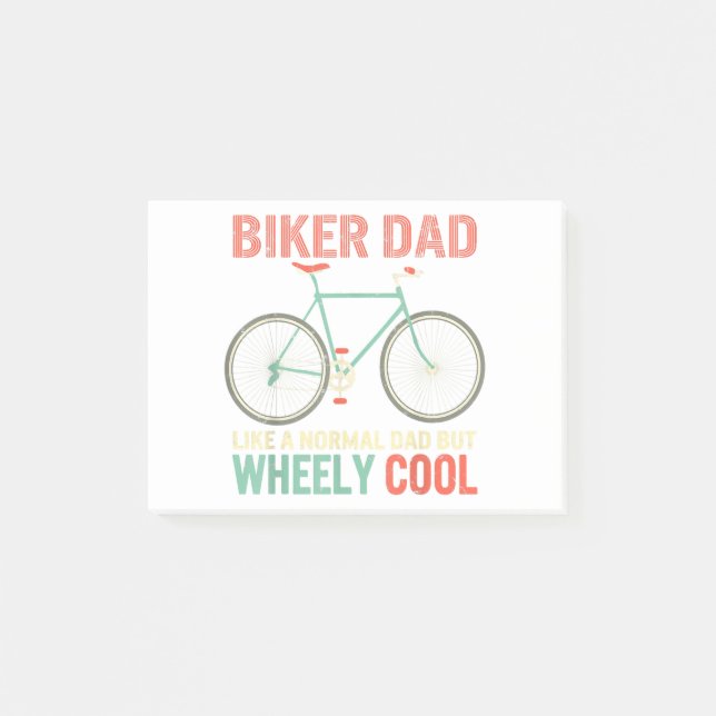 Jag är Biker Pappa Fars dag Wheely Cooler Cycle Bi Post-it Block (Framsida)