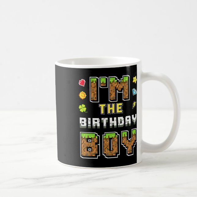Jag är Birthday Boy Gamer Pixel Födelsedagsfest Mo Kaffemugg (Höger)
