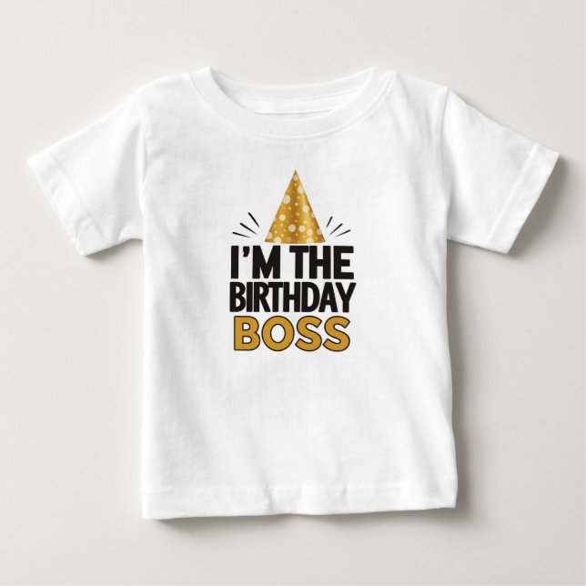 "Jag är Birthday Chef" - Baby T-shirt (Framsida)