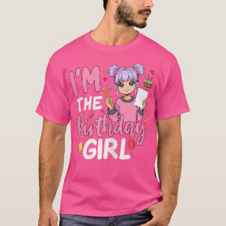 Jag är Birthday Girl Anime Sketching Girl T Shirt