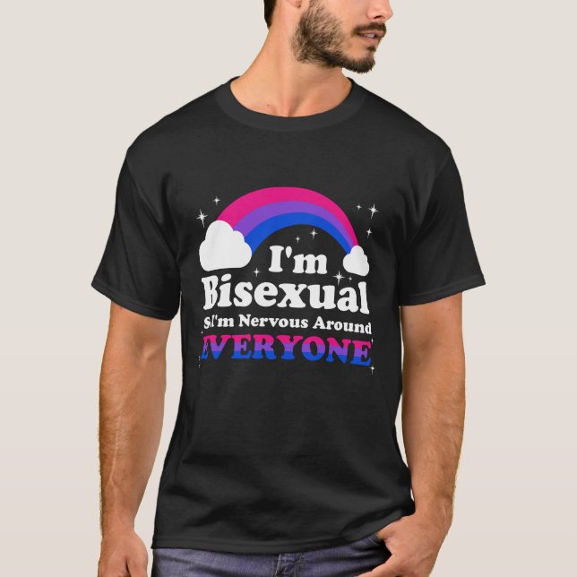 Jag är Bisexual så nervös runt alla Bi-Pridet T Shirt (Framsida)