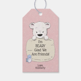 Jag är BJÖRNglad vi är vänner Valentine Presentetikett